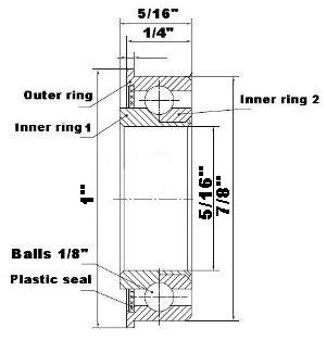 F1028 Unground Flanged 5/16" bore:Full Complement:vxb:Ball Bearing