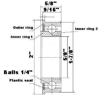 F2060 Unground Flanged 5/8 bore:Full Complement:vxb:Ball Bearing
