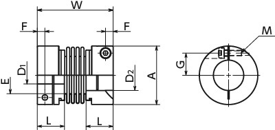 NBK Japan MFB-12 3mm to 3mm Bellows-type Flexible Coupling