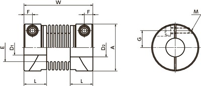 NBK Japan MFB-16C 5mm to 5mm Bellows-type Flexible Coupling